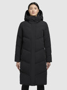 khujo-ainu-coat-black-knielanger-damen-steppmantel-mit-abnehmbarer-kapuze image 4