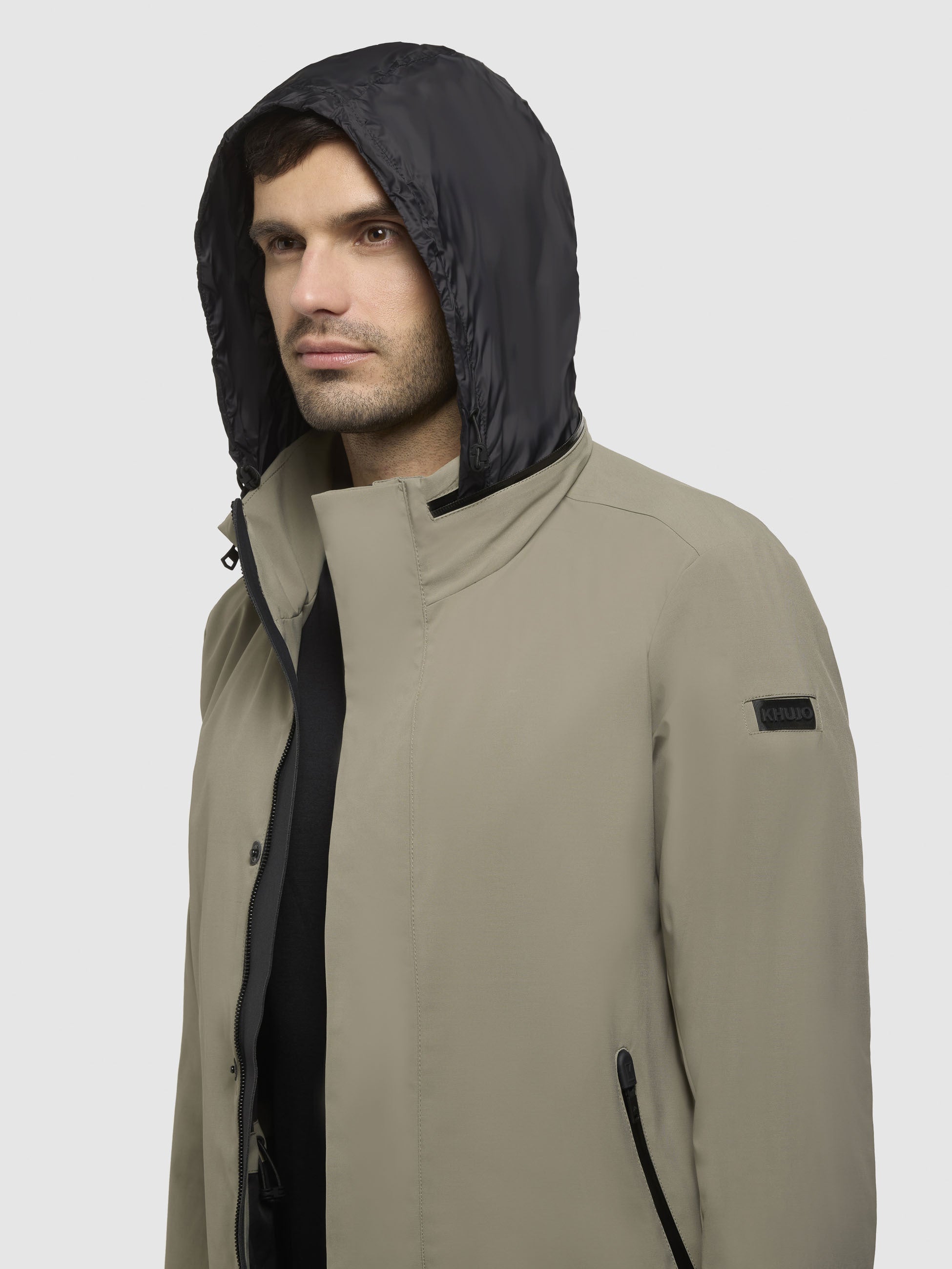 khujo-yimm-kurzmantel-graugr-n-sommerparka-regular-fit-mit-verstaubarer-kapuze image 7