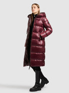 khujo-coat-nashi-mahogani-red-damen-steppmantel-knielang-slim image 2