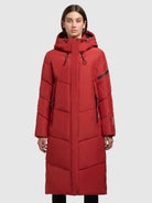 khujo-coat-sonje5-red-wadenlanger-steppmantel-relaxed-fit image 4