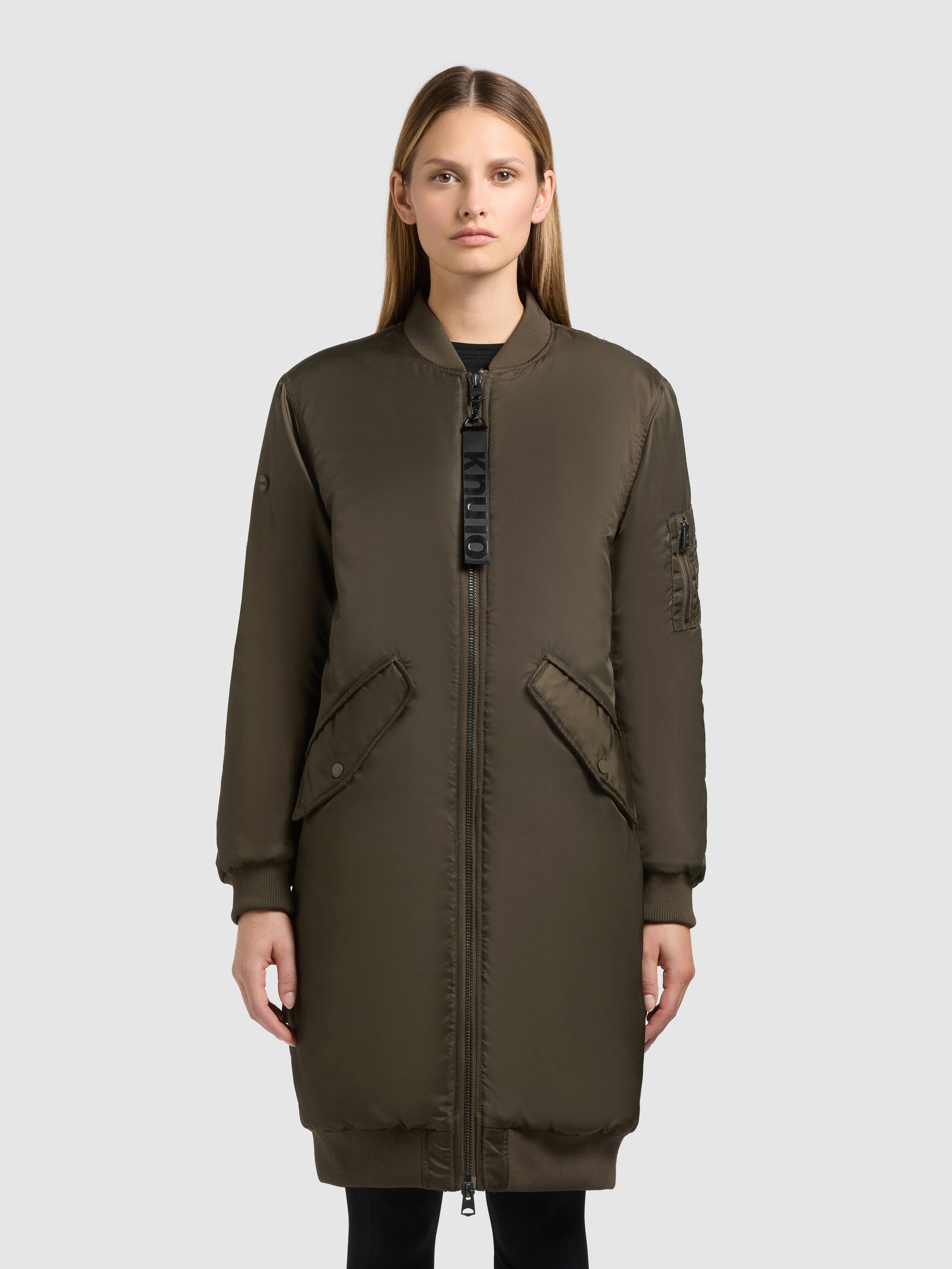 khujo-mantel-lulu-forest-green-damen-wintermantel-bomber-loose-fit image 4