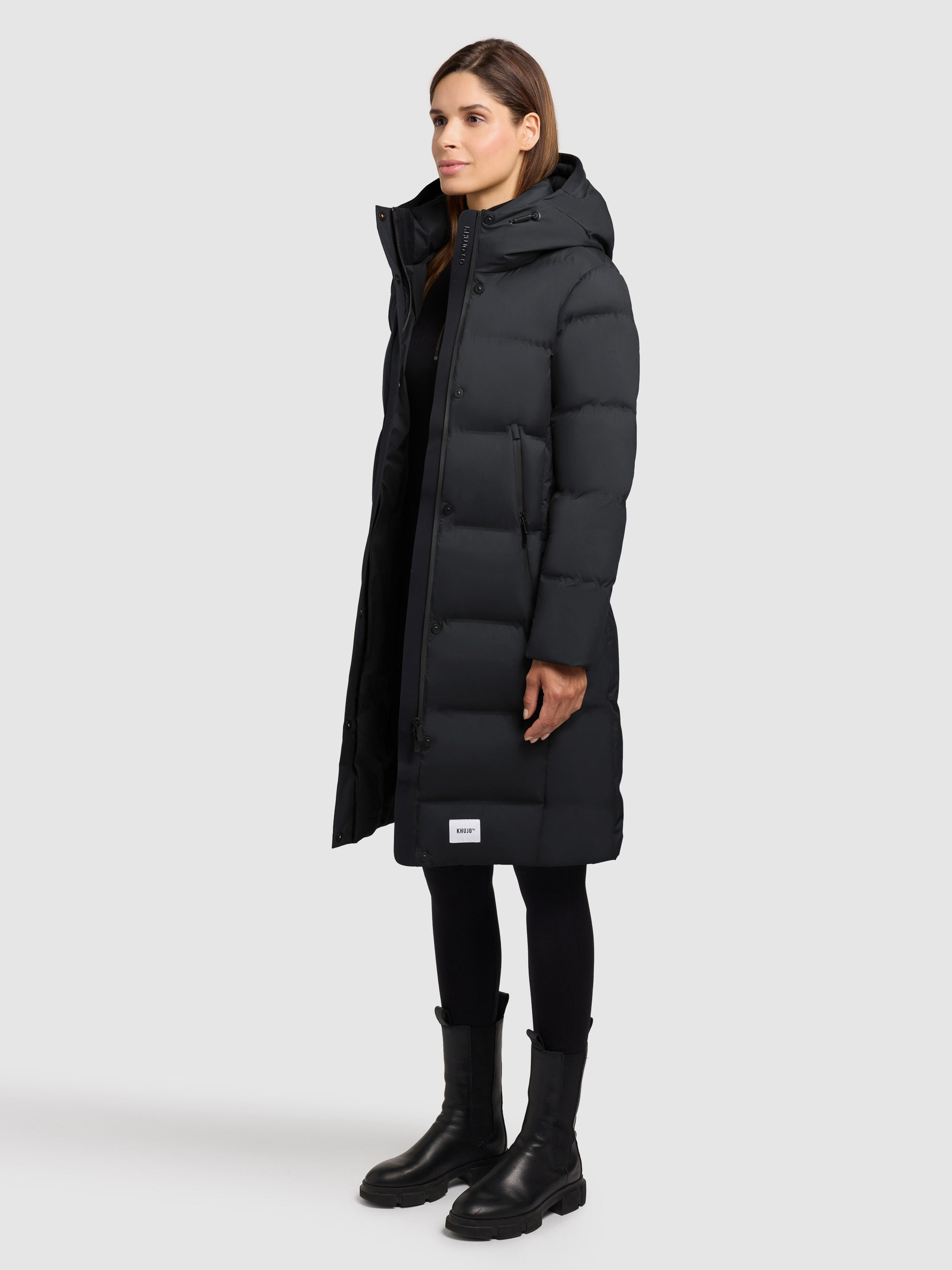 khujo-coat-hayana-black-damen-steppmantel-knielang-schwarz image 1