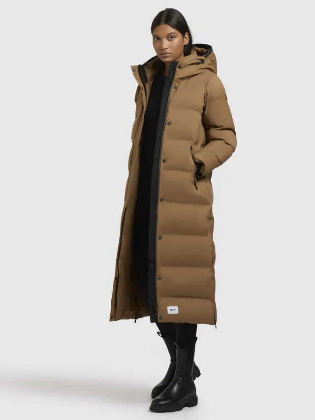 khujo-coat-mayla2-damen-steppmantel-ocker-wadenlang image 1