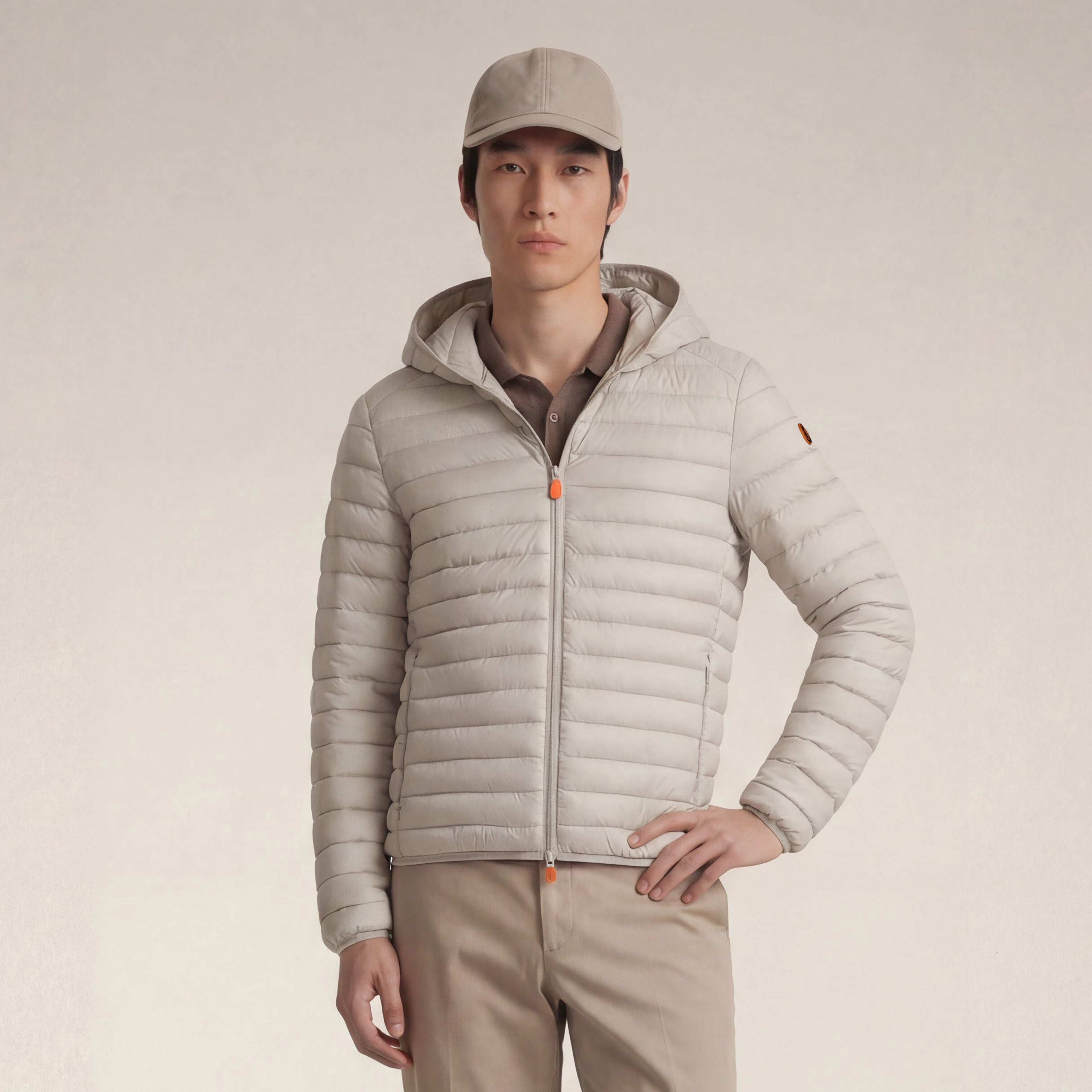 save-the-duck-donald-herren-pufferjacke-hellbeige-mit-kapuze image 5