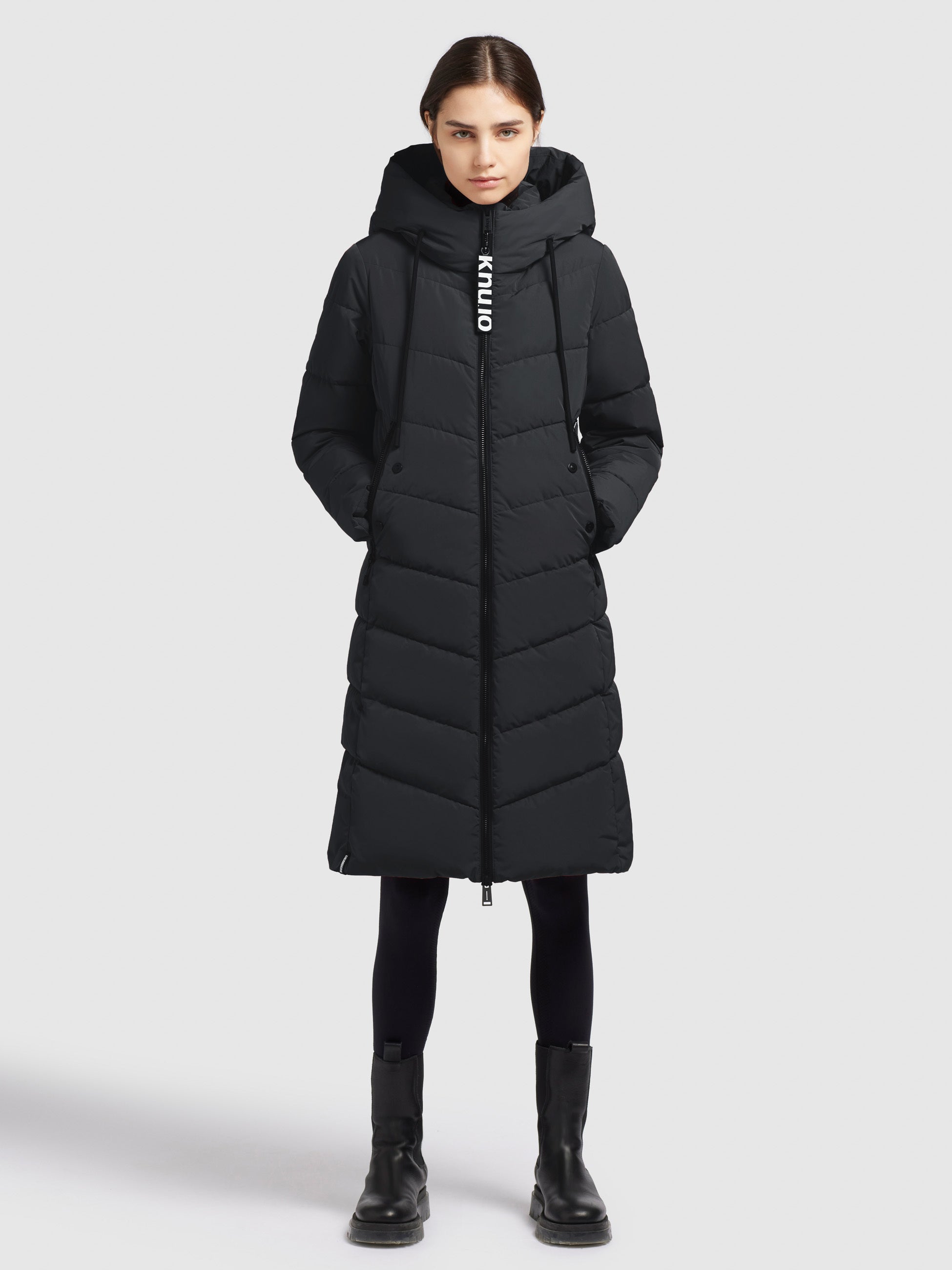 khujo-mantel-mikia-schwarz-knielanger-steppmantel-damen-regular-fit image 1
