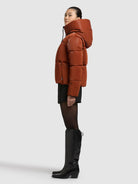 khujo-jacket-audrey-shiny-sienna-brown-damen-winterjacke image 2