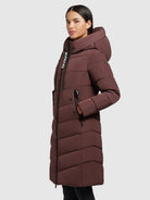 khujo-mantel-mikia-wattierter-wintermantel-knielang-in-wine-red image 5