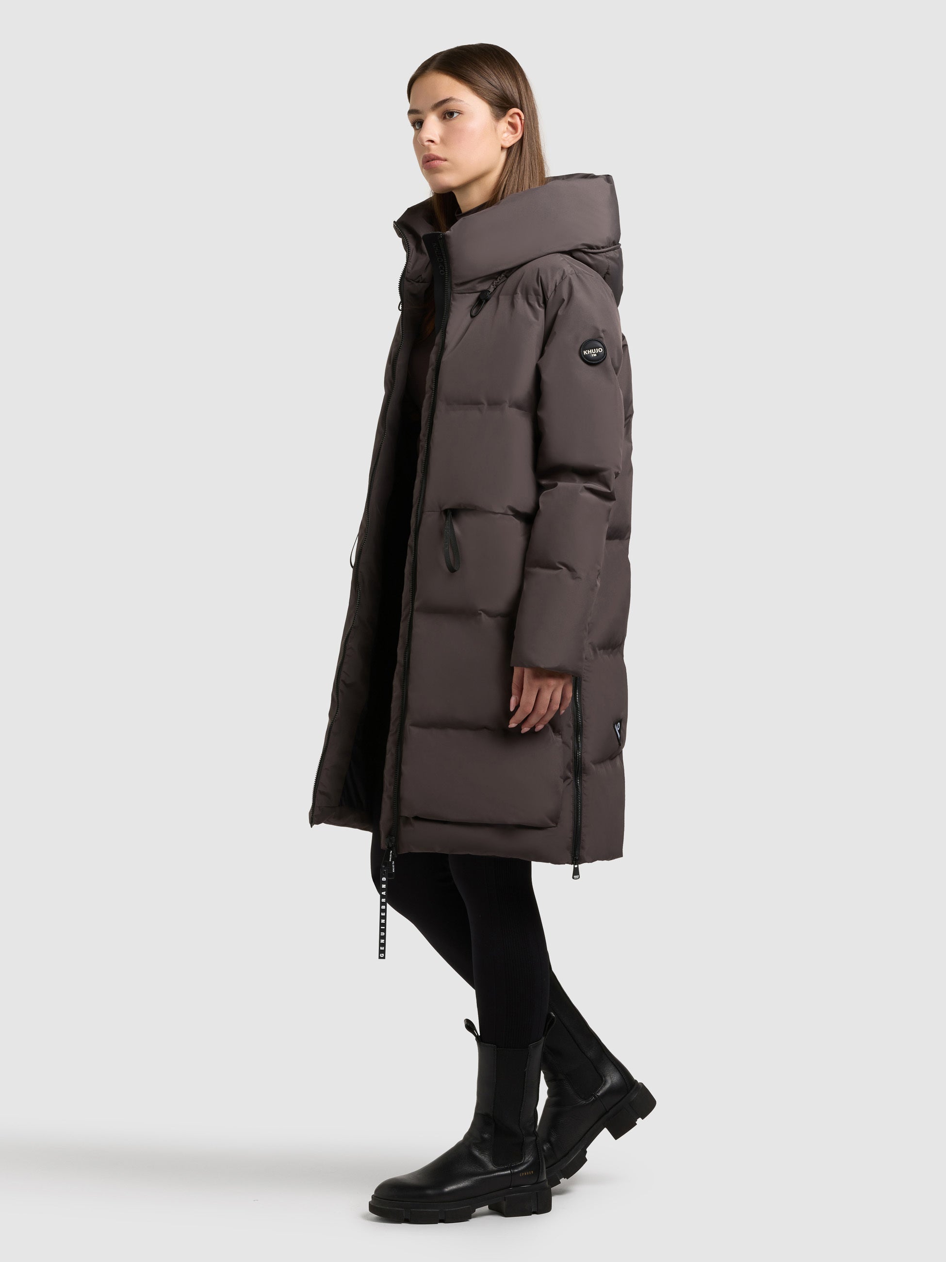 khujo-mantel-aroma2-graphite-grey-wasserabweisender-steppmantel-damen-loose-fit image 2