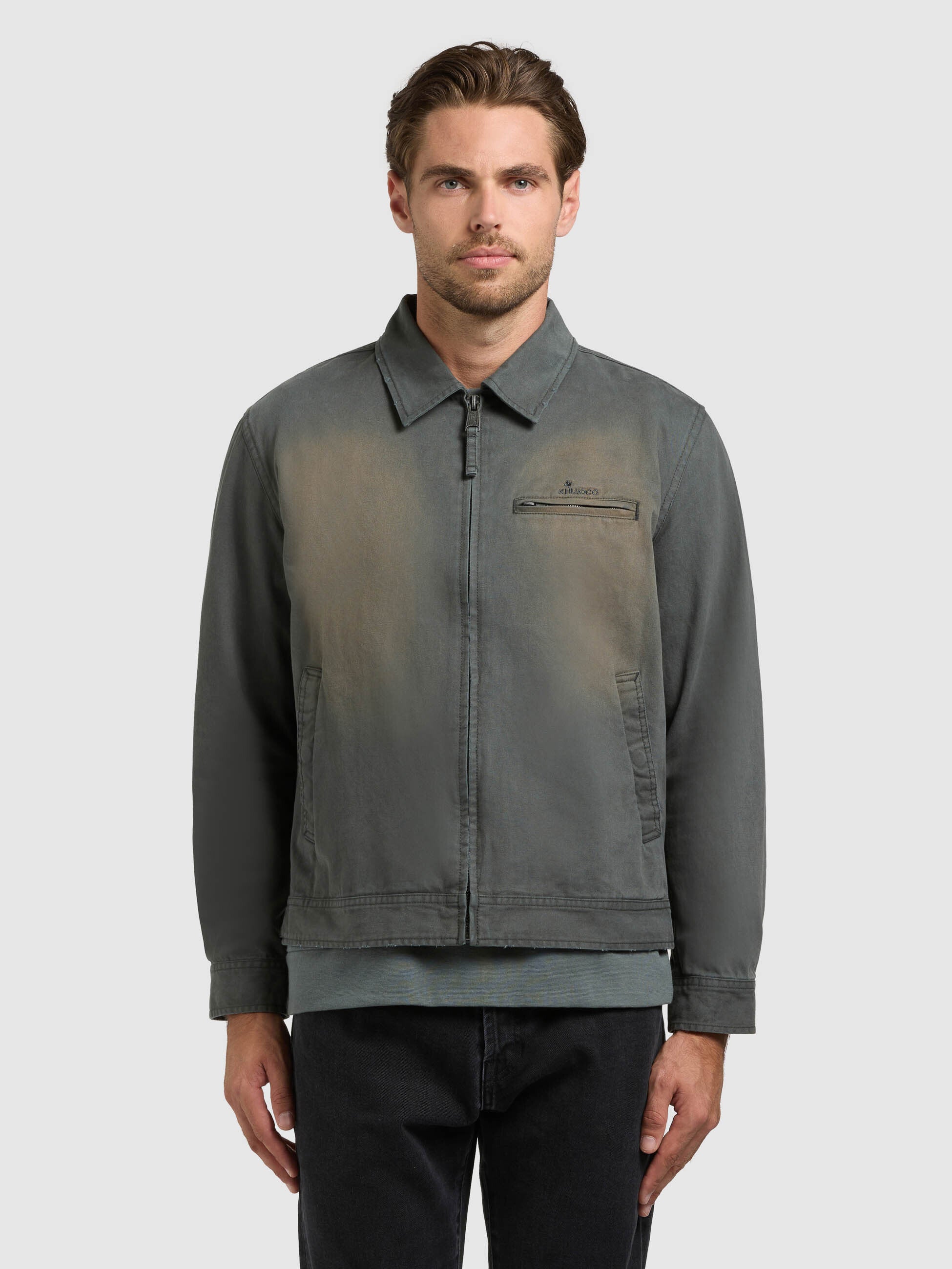 khujo-jacke-janno-dark-sea-green-blouson-sommerjacke-used-look image 4