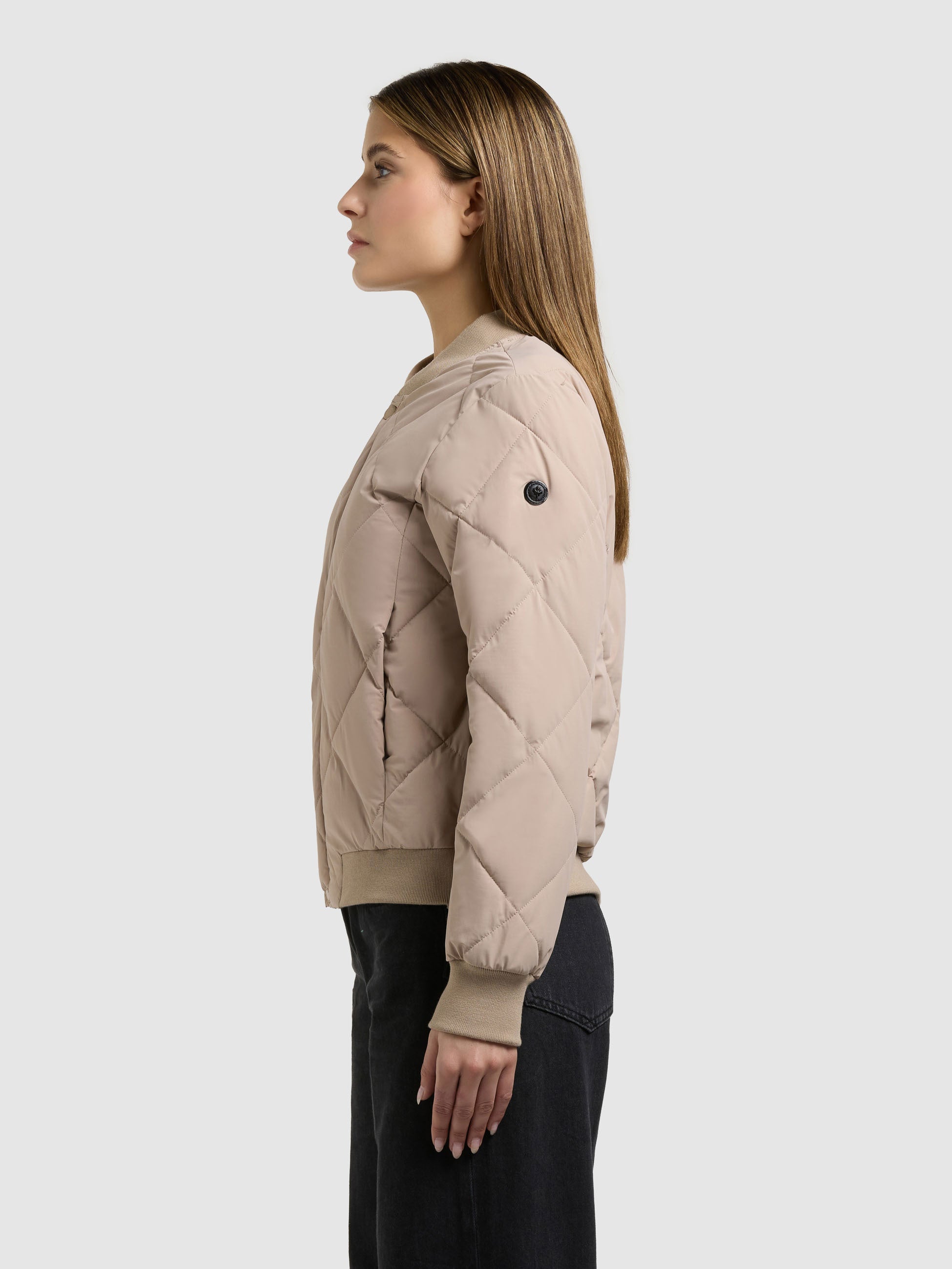 khujo-ange2-jacke-latte-beige-kurz-bomber-steppjacke image 5