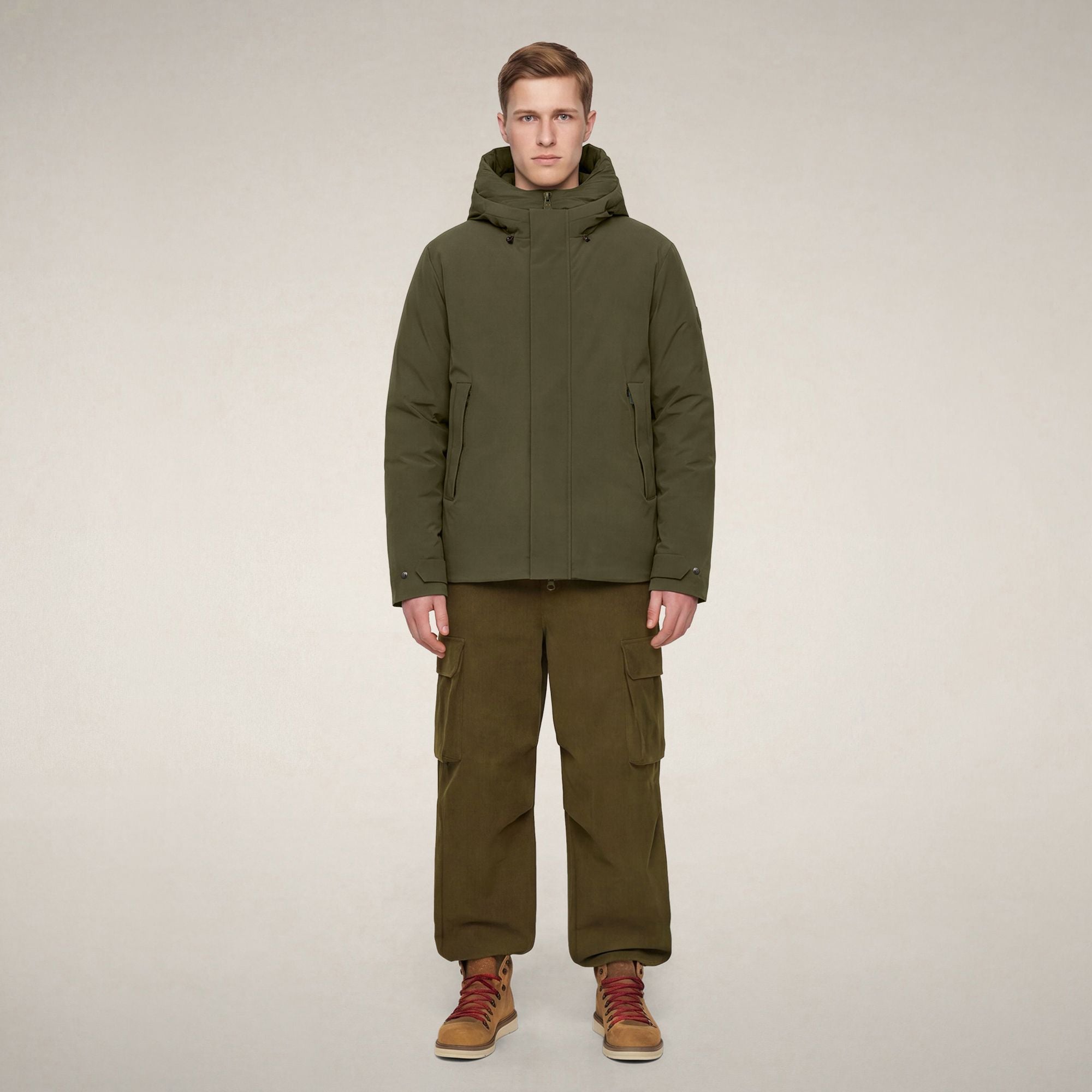 save-the-duck-stewart-herren-jacke-gr-n-schlangen-optik-light-air-kapuzenjacke image 1