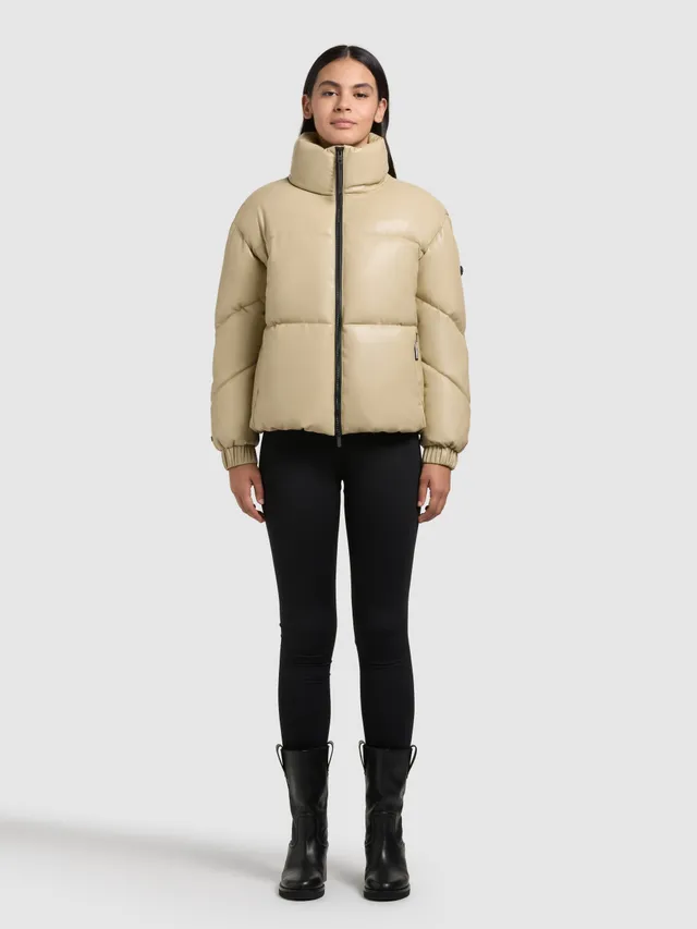 khujo-jacke-khalia-beige-gesteppte-winterjacke-in-lederoptik-f-r-damen image 1