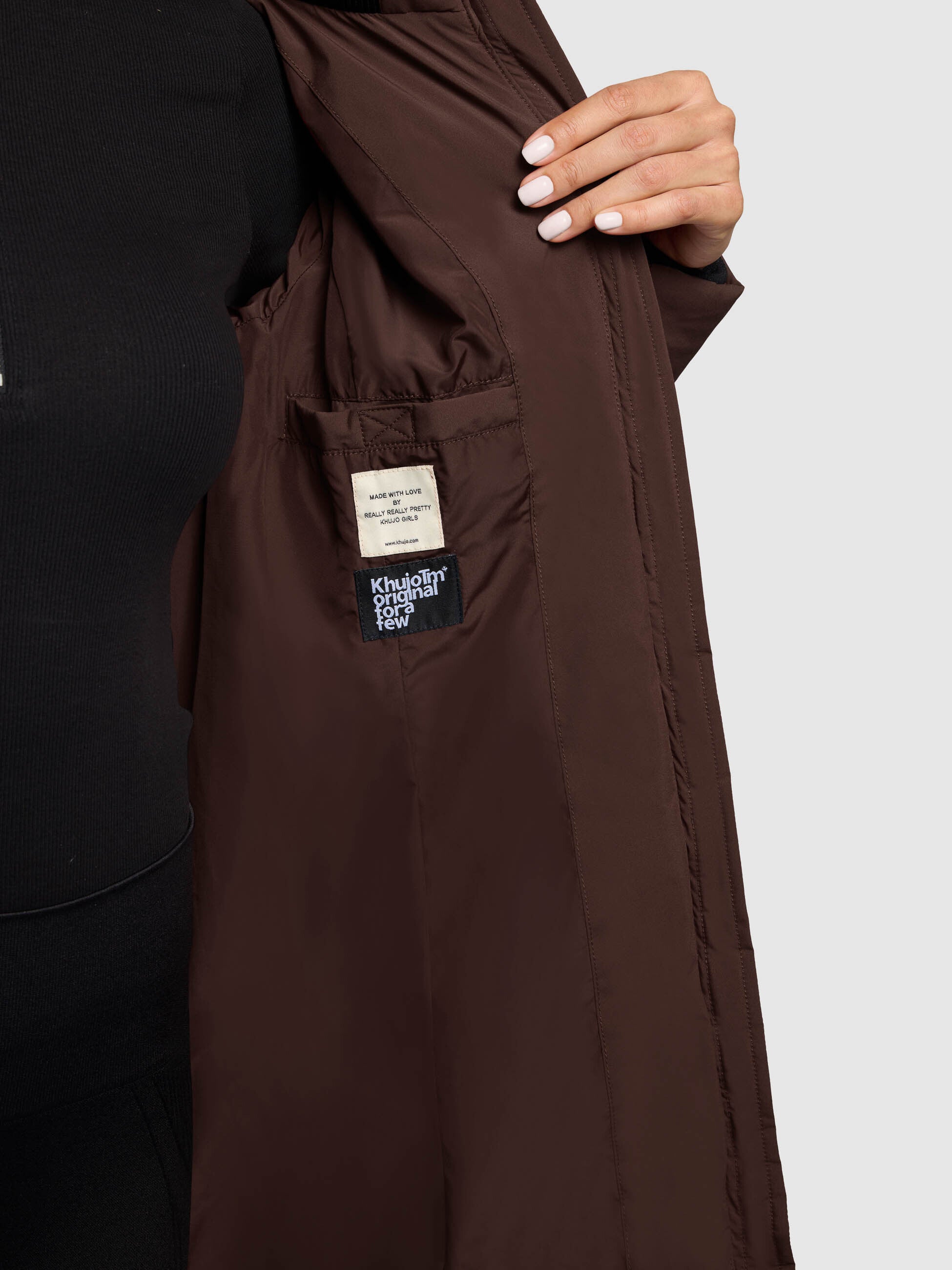 khujo-mantel-aribay4-light-dark-brown-lange-steppjacke image 8