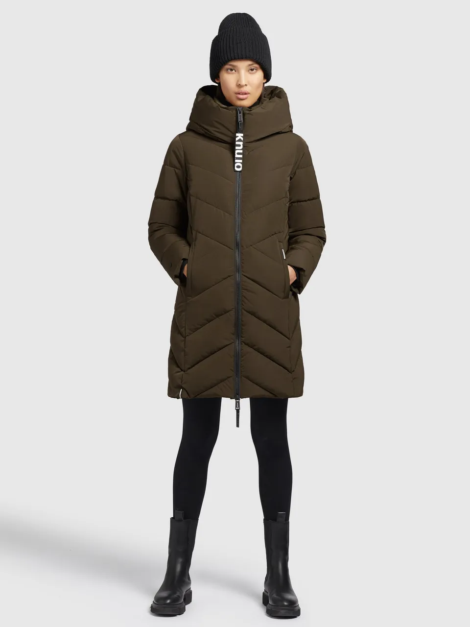 khujo-mantel-darka-khaki-damen-steppmantel-regular-fit image 1