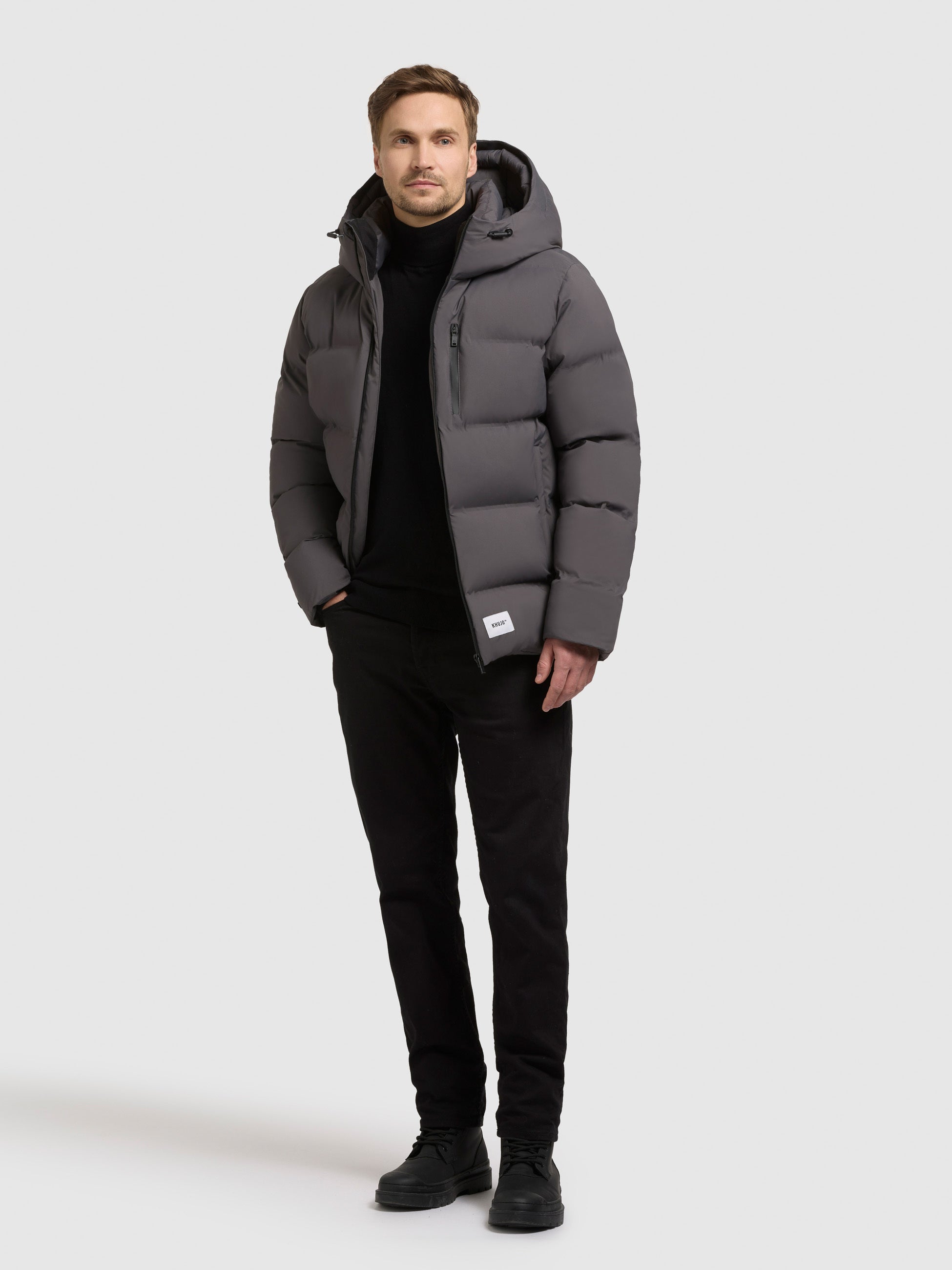 khujo-jacke-silas3-graphite-grey-warm-wattierte-steppjacke-mit-kapuze image 2