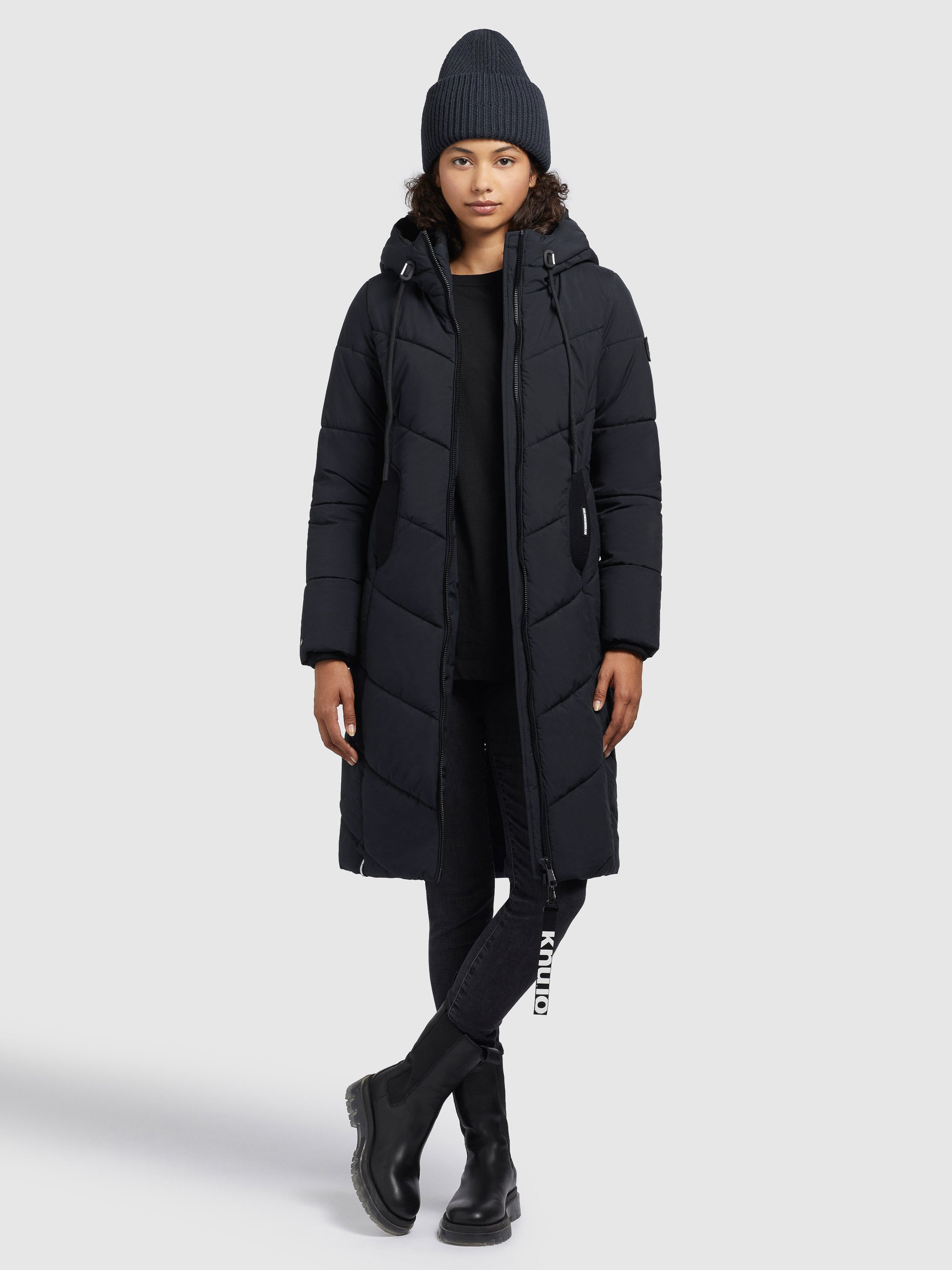 khujo-aribay4-light-damen-mantel-dunkelblau-lange-steppjacke image 2