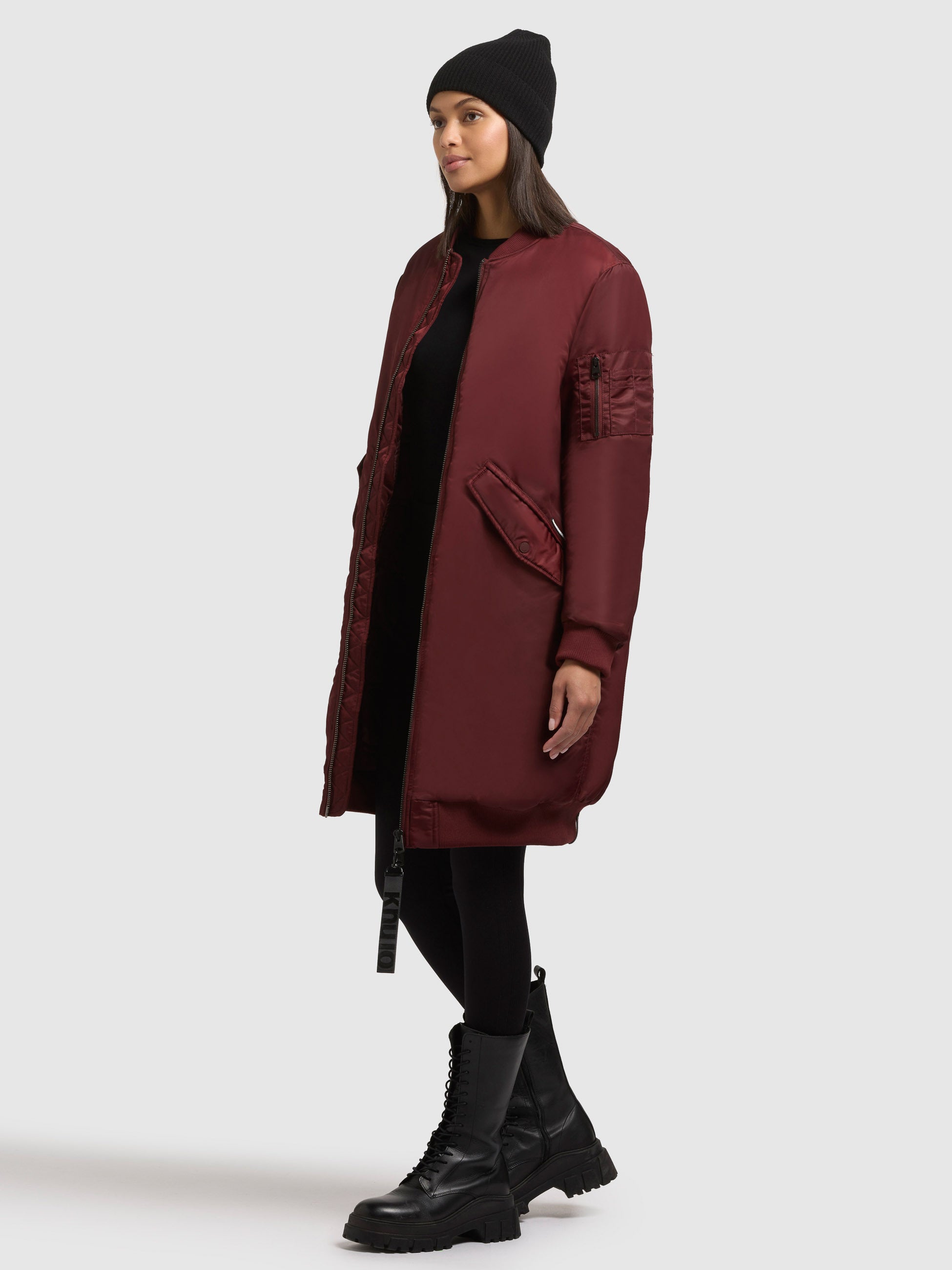 khujo-mantel-lulu-burgundy-red-wintermantel-bomber-oversize image 2