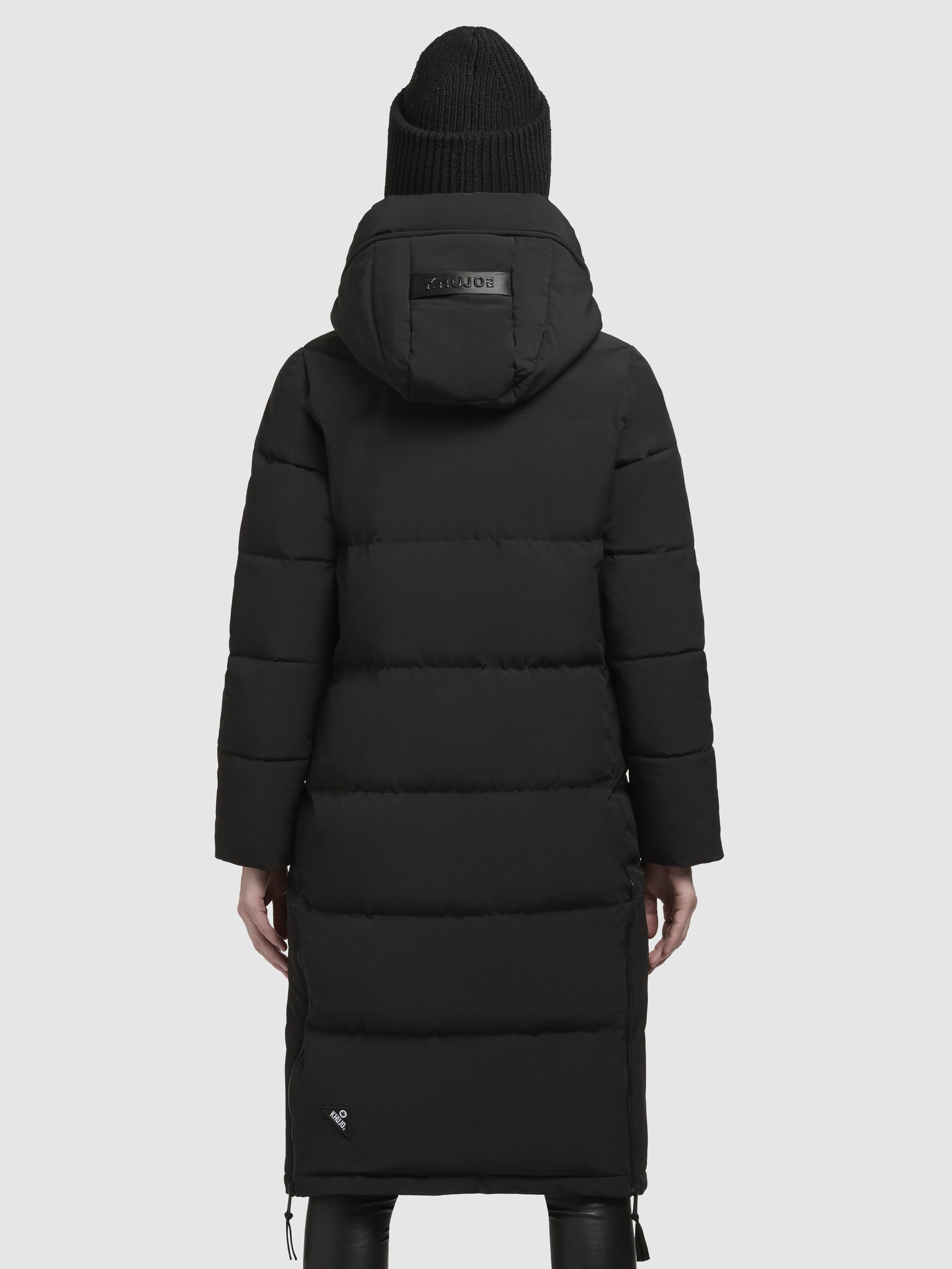 khujo-mantel-riad-schwarz-knielanger-steppmantel-im-loose-fit image 3