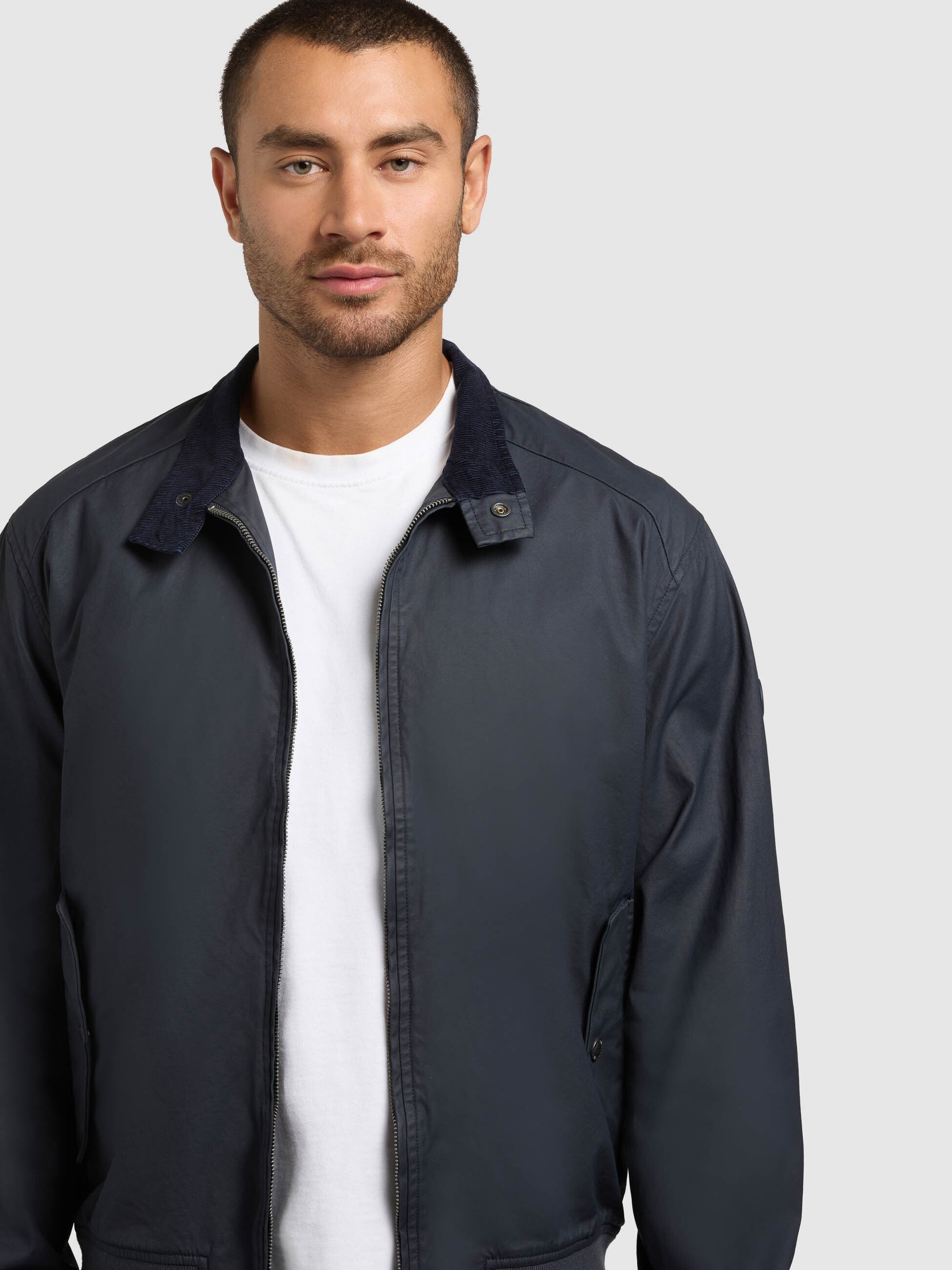 khujo-blousonjacke-nabo-oxford-blue-gewachste-baumwolljacke-mit-cordkragen image 8