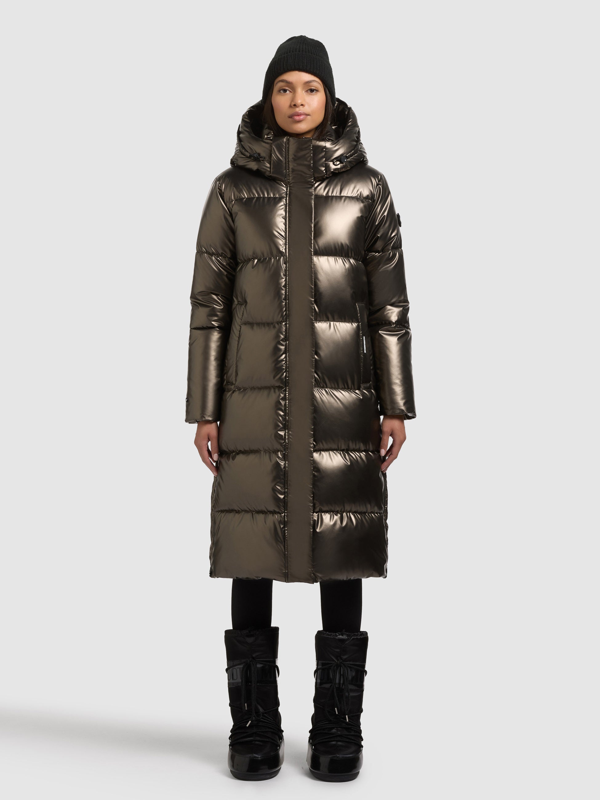khujo-mantel-rachel2-shiny-steppmantel-cane-brown-damen image 1