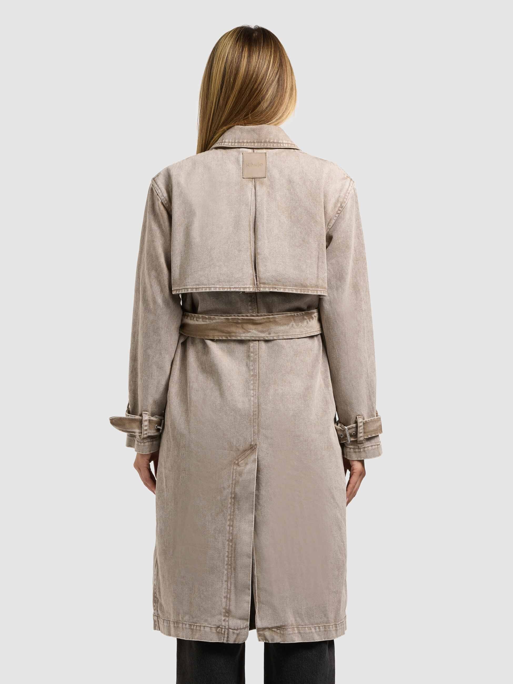 khujo-mantel-hera-latte-brown-damen-jeans-trench-aus-denim image 3