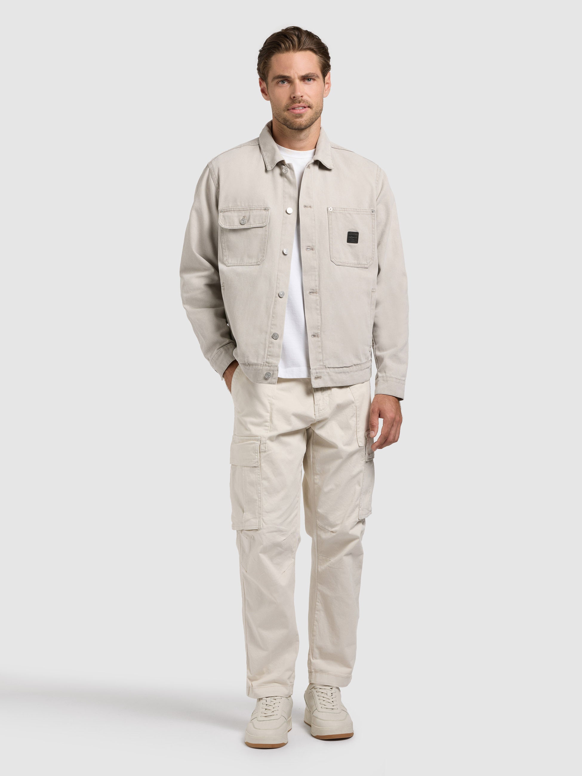 khujo-ronny-canvas-jacke-greige-workwear-damen image 7