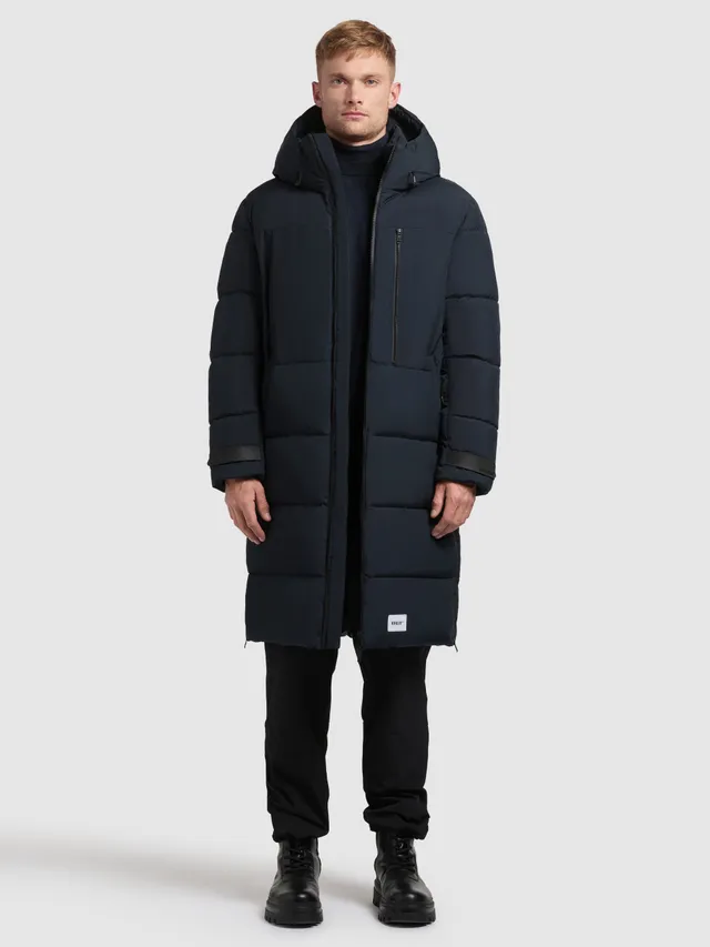 khujo-siram2-steppmantel-port-blue-knielanger-mantel-mit-kapuze-im-loose-fit image 1