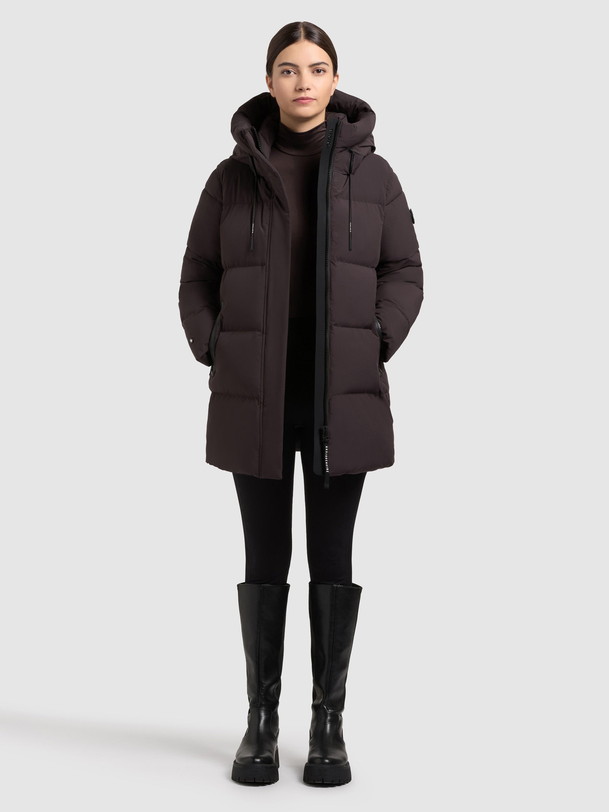 khujo-drown-matt-damen-steppjacke-moody-plum-loose-fit image 1