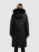 khujo-mantel-jilla-black-damen-wintermantel-mit-kapuze-und-abnehmbarem-kunstfell image 3