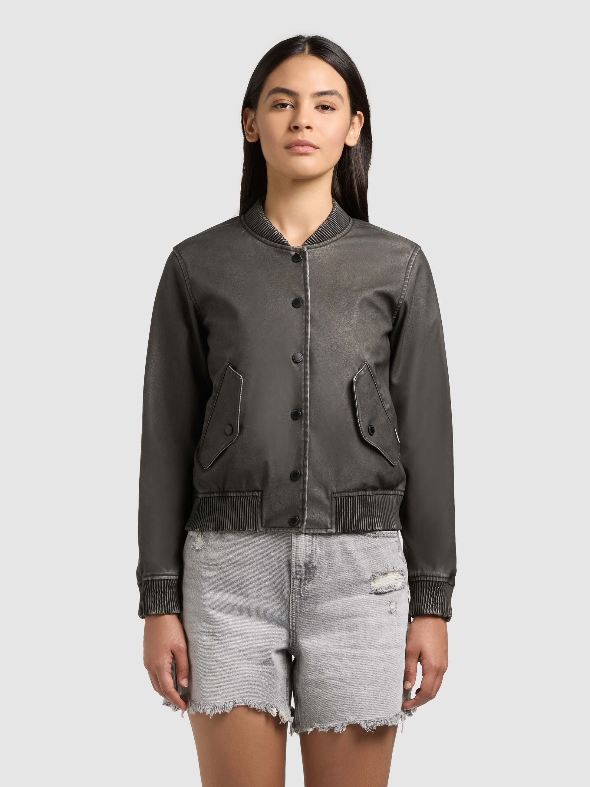 khujo-wendejacke-zeya-vintage-black-damen-blouson-aus-kunstleder image 4