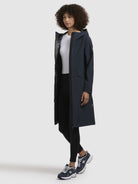 khujo-femke-damen-mantel-dunkelblau-regenmantel-slim-fit image 2