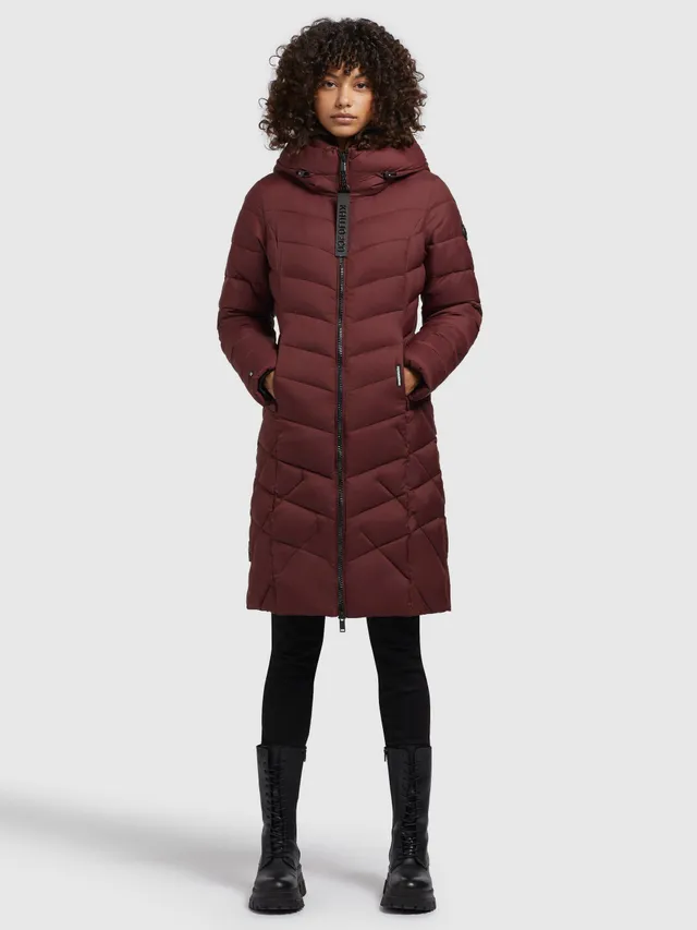 khujo-coat-odana2-wine-red-steppmantel-knielang-wattiert-damen image 1