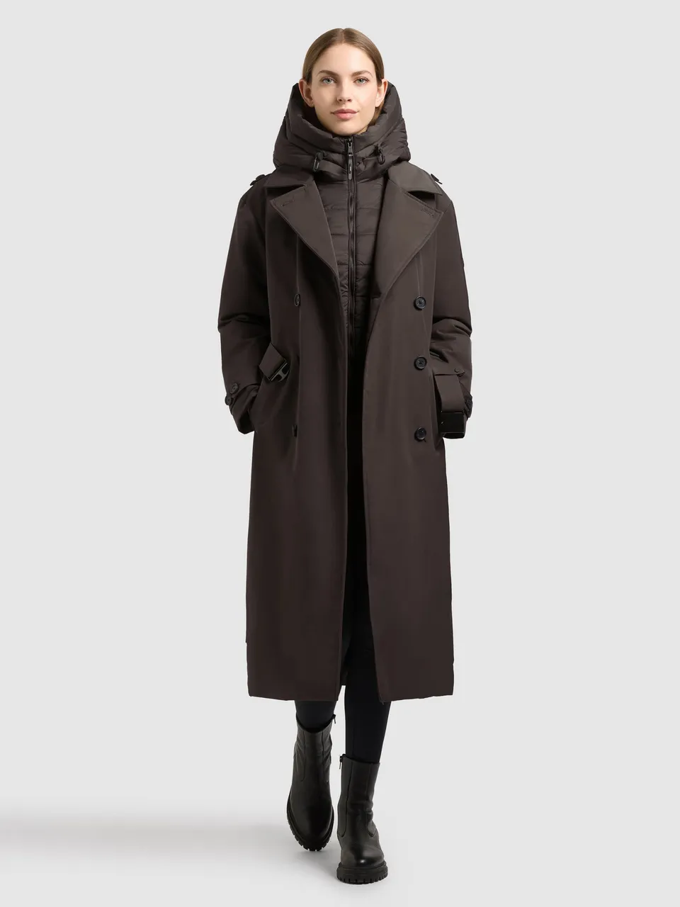khujo-mantel-elena3-2in1-chocolate-chip-trenchcoat-mit-einsatz image 1