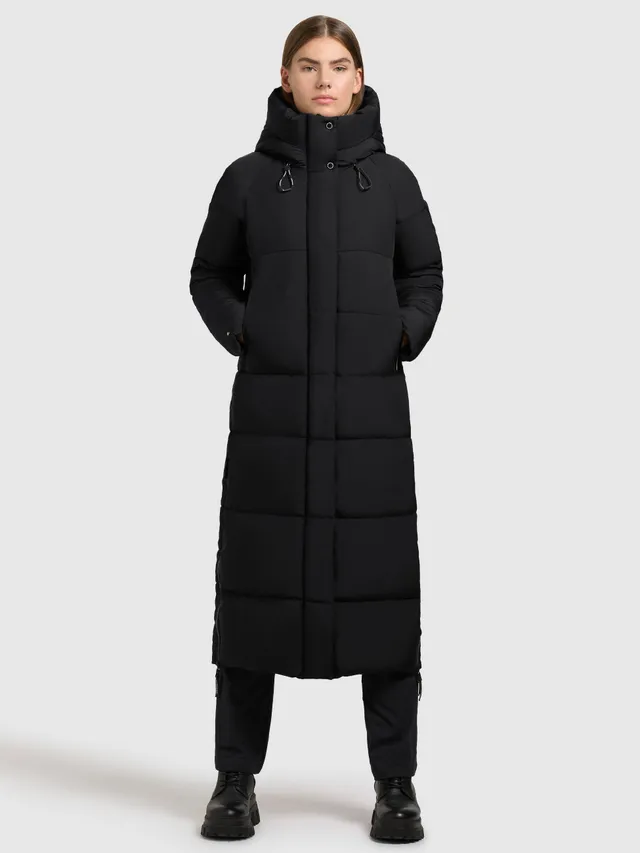 khujo-mantel-lamba-schwarz-damen-steppmantel-wadenlang-loose-fit-mit-teddy-kapuz image 1