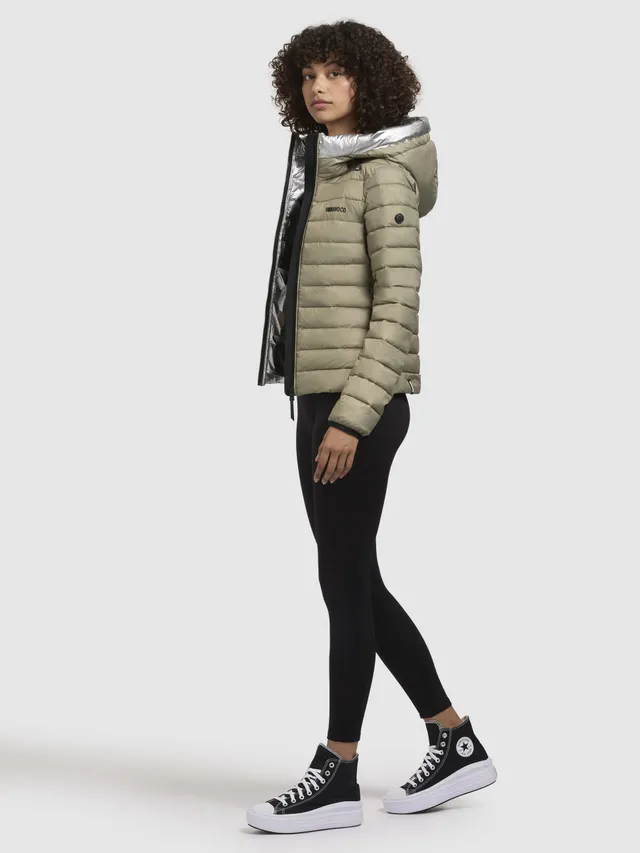 khujo-jacke-vroni-blassgr-n-damen-steppjacke-h-ftlang-mit-kapuze image 1