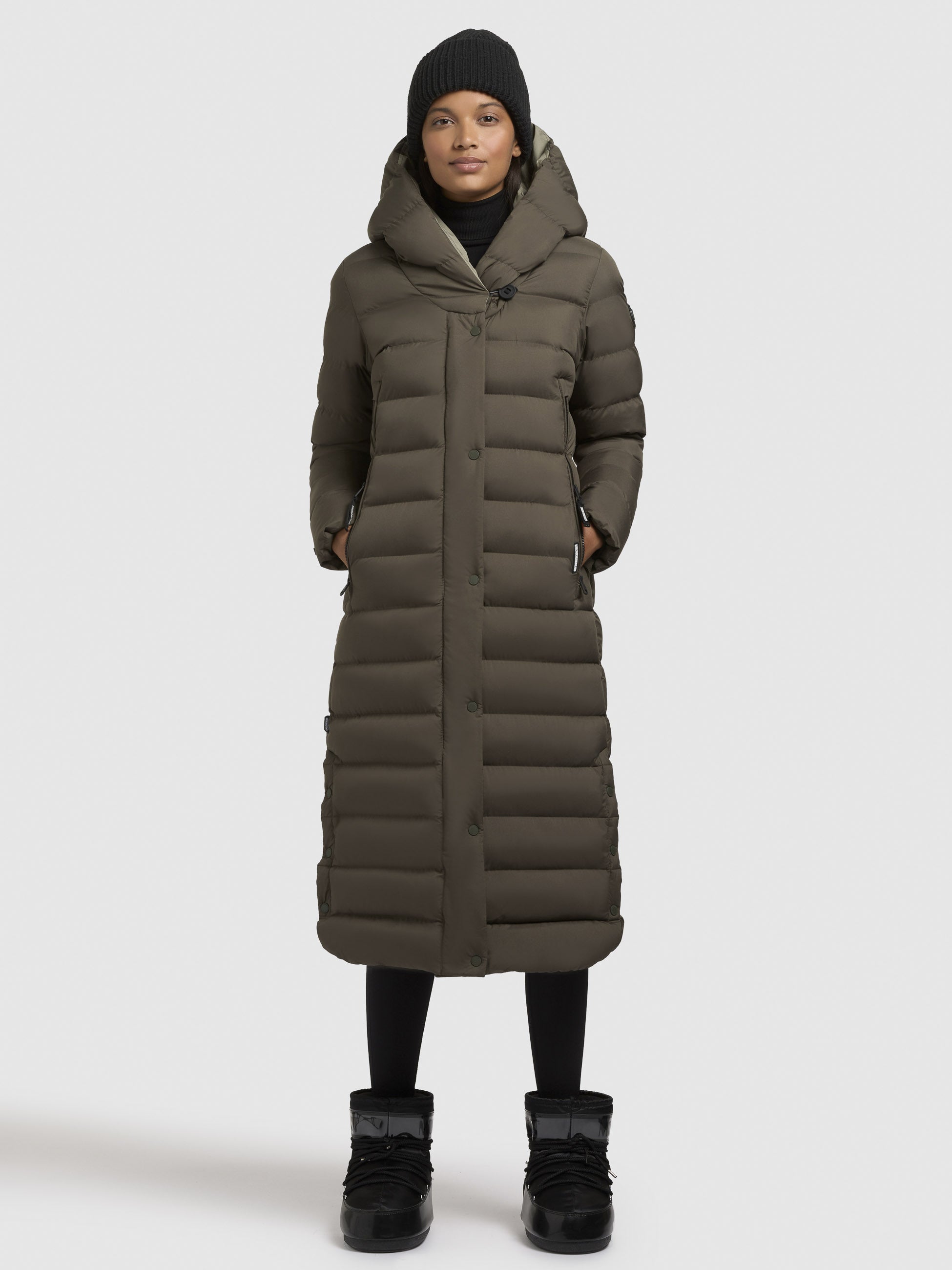 khujo-teiva2-steppmantel-wadenlang-khaki-f-r-damen image 1