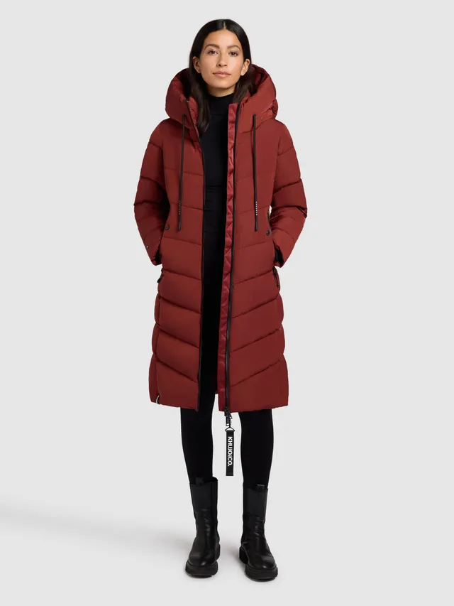 khujo-mantel-mikia2-dark-red-knielanger-damen-steppmantel-regular-fit image 1