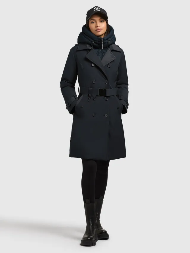 khujo-coat-gora-port-blue-damen-trenchcoat-mit-stepp-einsatz image 1