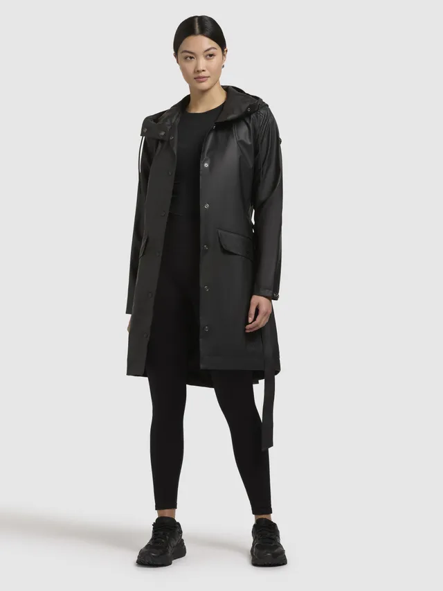 khujo-coat-quinn-black-damen-regenmantel-trench image 1
