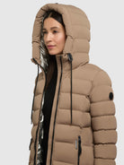 khujo-coat-simmie2-cookie-beige-knielanger-slim-fit-steppmantel-mit-kapuze image 7