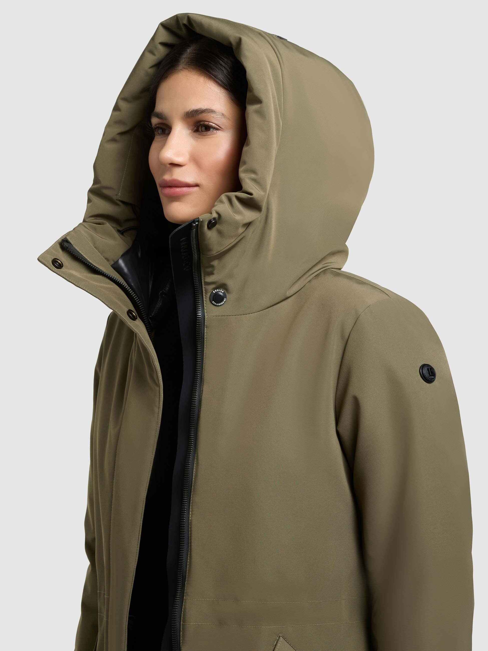 khujo-mantel-diance-scrub-green-damen-kurzmantel-slim-fit-mit-kapuze image 7