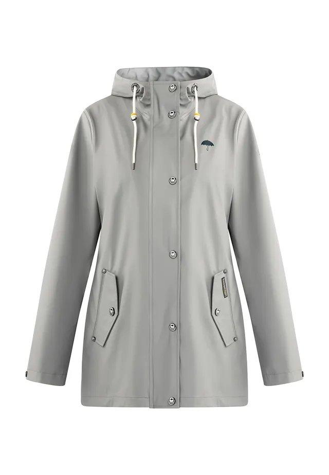 schmuddelwedda-damen-regenjacke-mit-druckknopfleiste-und-hohem-kragen image 1