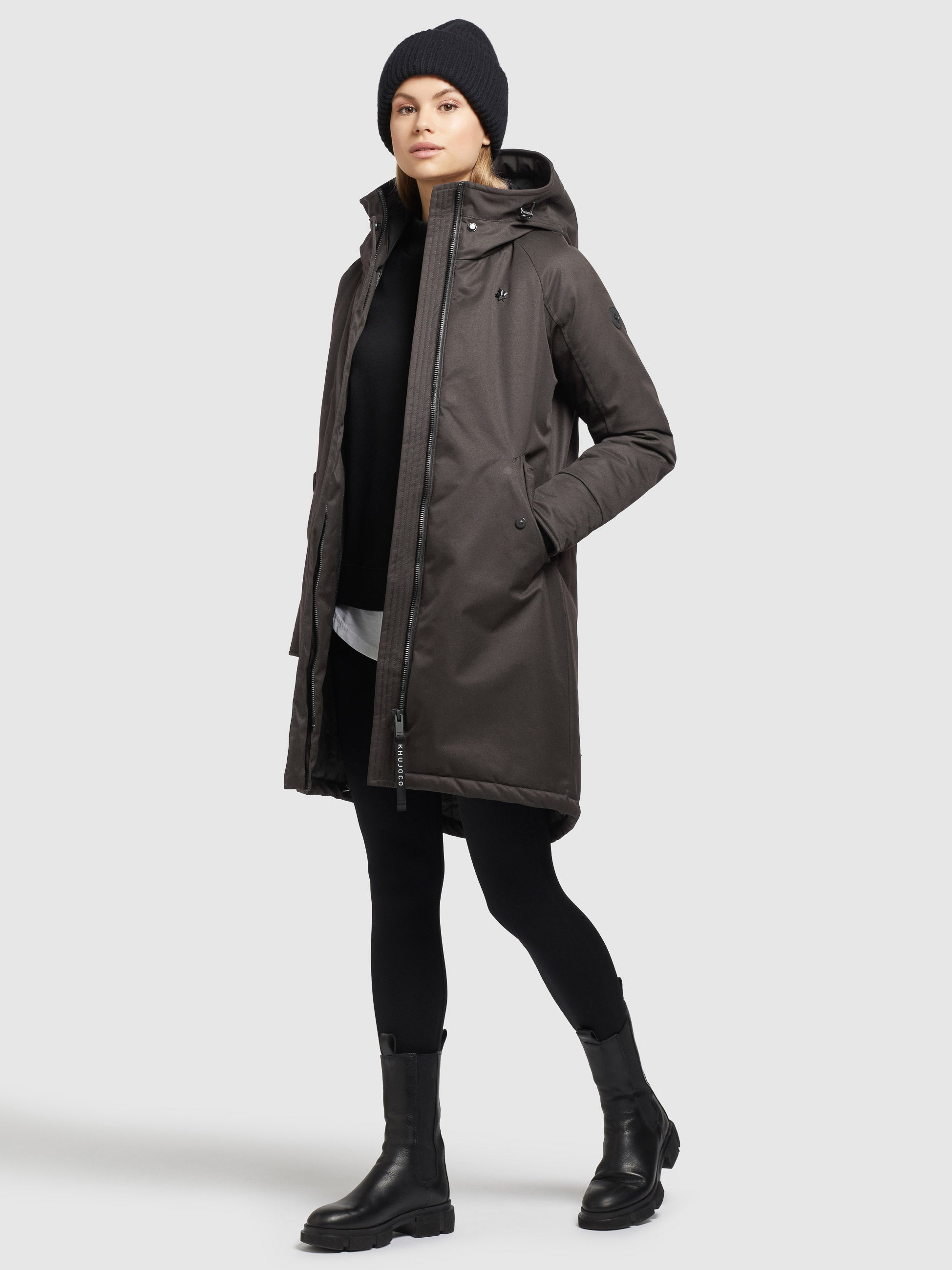 khujo-mantel-laria-dunkelgrau-wintermantel-parka-regular-fit image 1