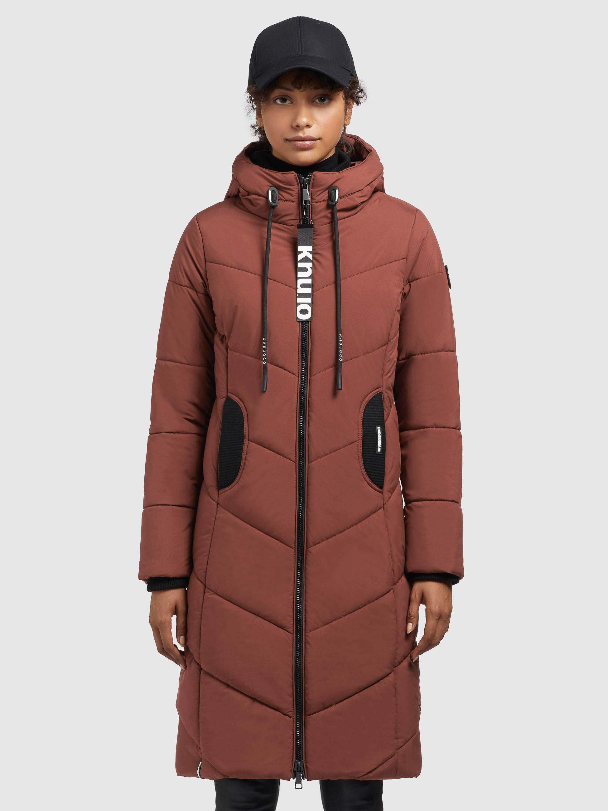 khujo-mantel-aribay4-light-rostrot-damen-lange-steppjacke image 4