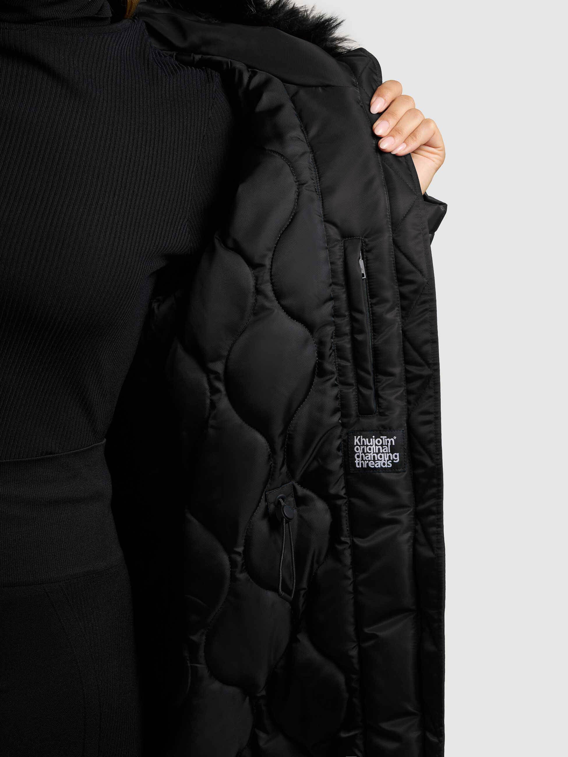 khujo-mantel-jilla-black-wintermantel-mit-kunstfell-damen image 8