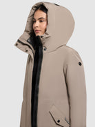 khujo-mantel-diance-greige-wattierter-kurzmantel-slim-fit image 7