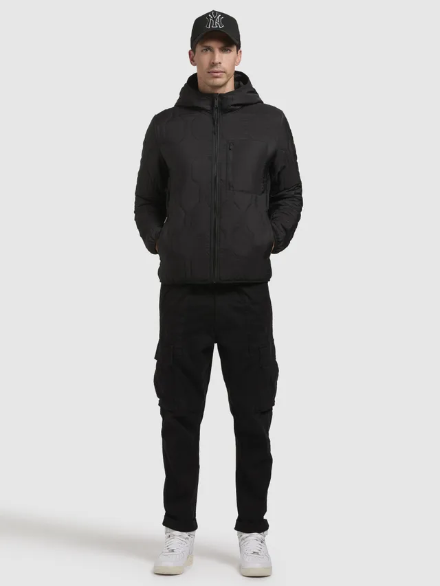 khujo-jacke-rhein-schwarz-h-ftlange-steppjacke-mit-kapuze image 1