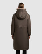 khujo-coat-oliva-potter-brown-damen-wintermantel-loose-fit-mit-kunstfell image 3