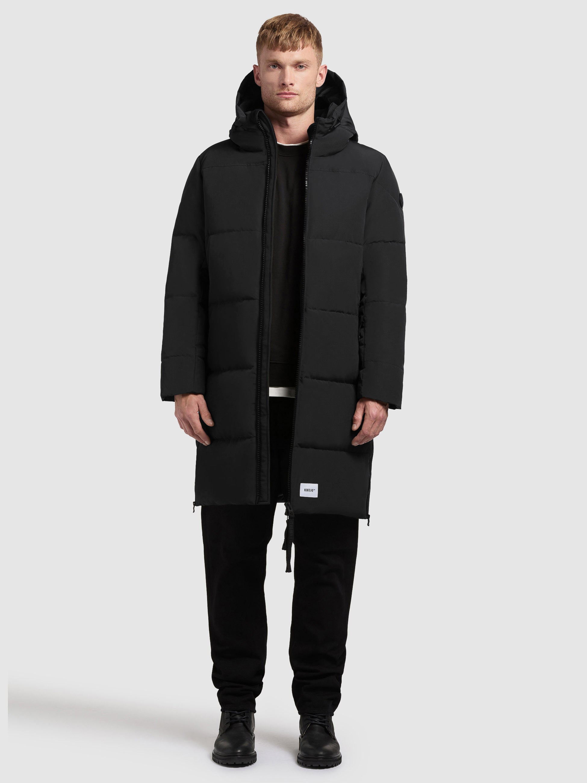 khujo-lear-steppmantel-black-herren-loose-fit-monochrom image 2