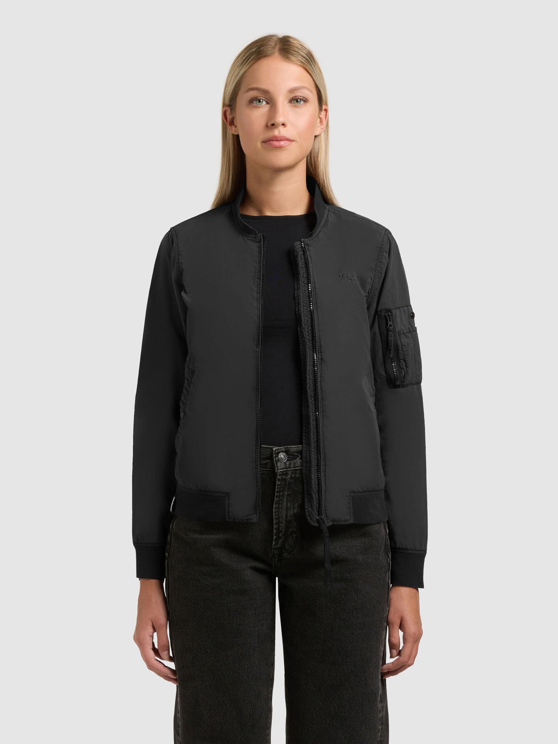 khujo-denz-damen-bomberjacke-black-vintage image 1